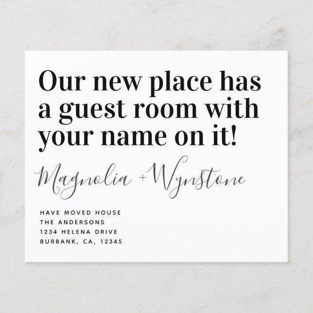 PAPER Funny Moving House Announcement Postcard (Front)