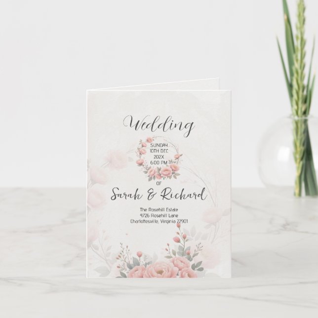 Paper Garden Whisper-Soft Folded Wedding Program (Front)