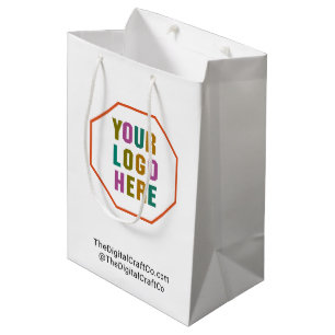 Paper gift bags with custom company logo, no minim
