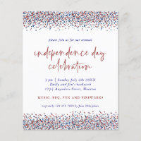 PAPER Glitter Red Blue July 4th Independence Day