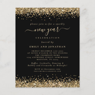 PAPER Gold Glitter Black New Years Eve Party