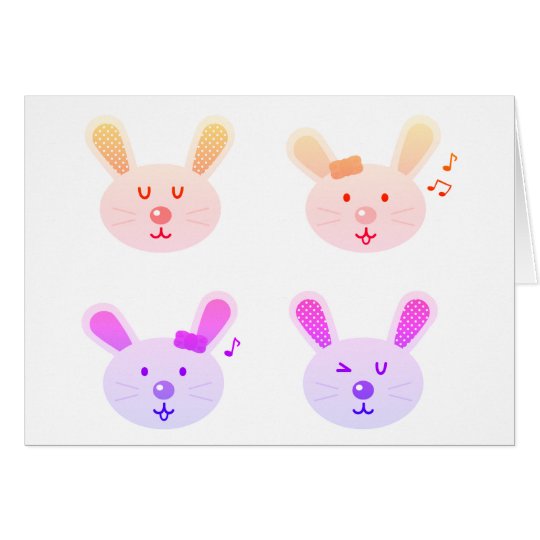 Paper greeting with funny bunnies card