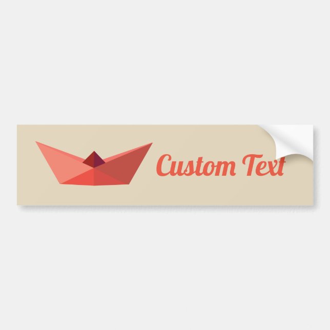 Paper Hat Custom Text Summer Bumper Sticker (Front)