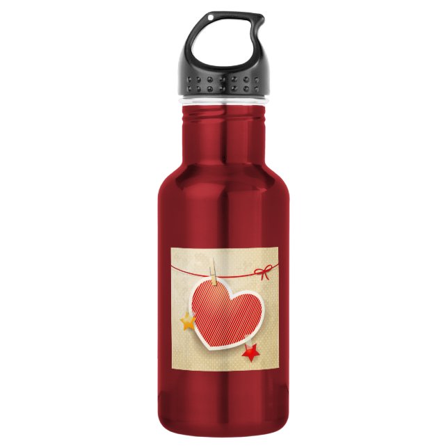 Paper heart 532 ml water bottle (Front)