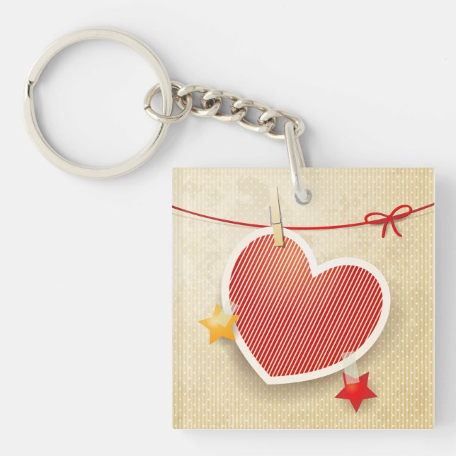 Paper heart keychain (Front)
