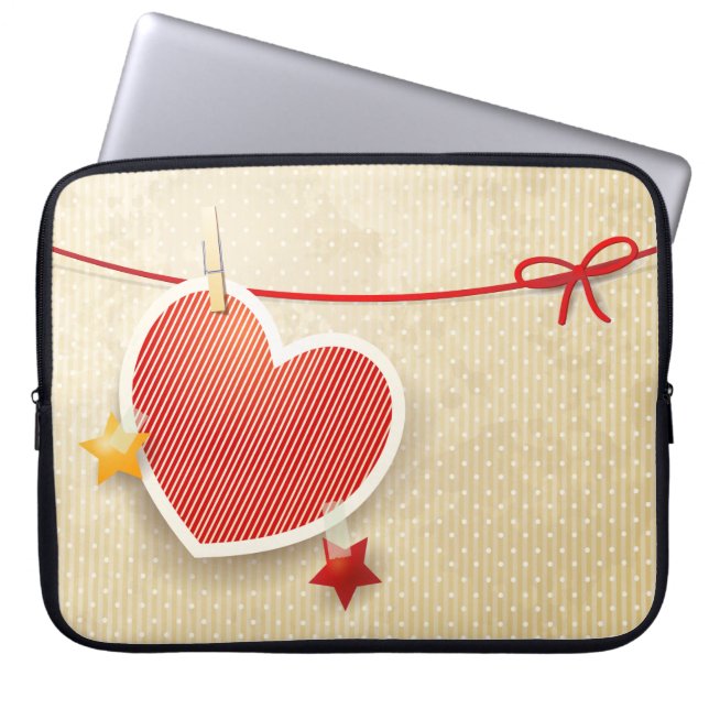 Paper heart laptop sleeve (Front)
