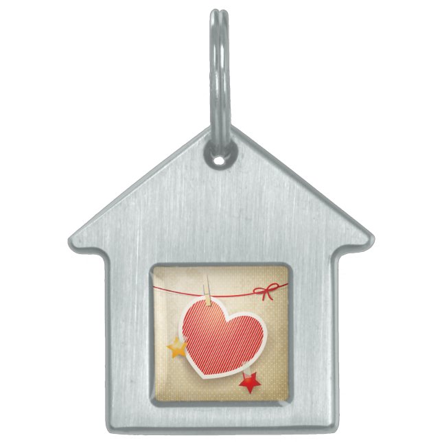 Paper heart pet tag (Front)