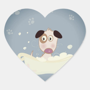 Paper heart - shaped dog sticker
