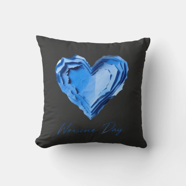 Paper Heart t-shirt  Throw Pillow (Front)