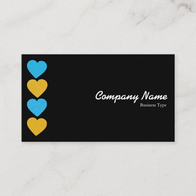 Paper Hearts 02 (Alternating Colour Sides) Business Card (Front)