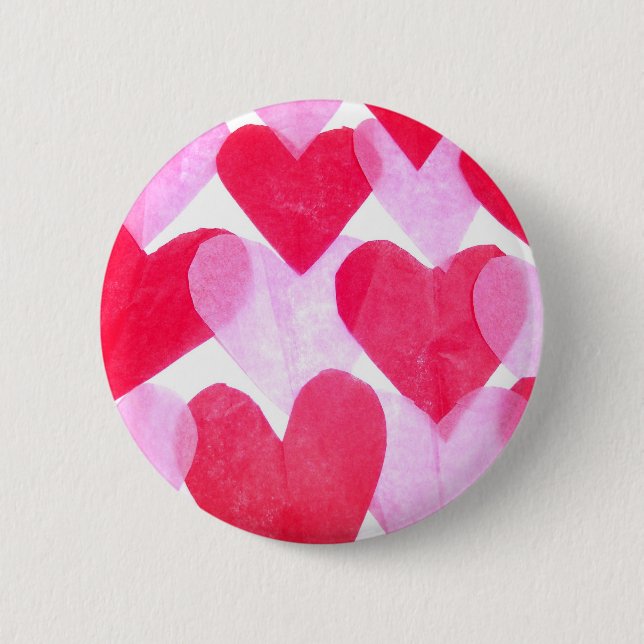 Paper Hearts 2 Inch Round Button (Front)