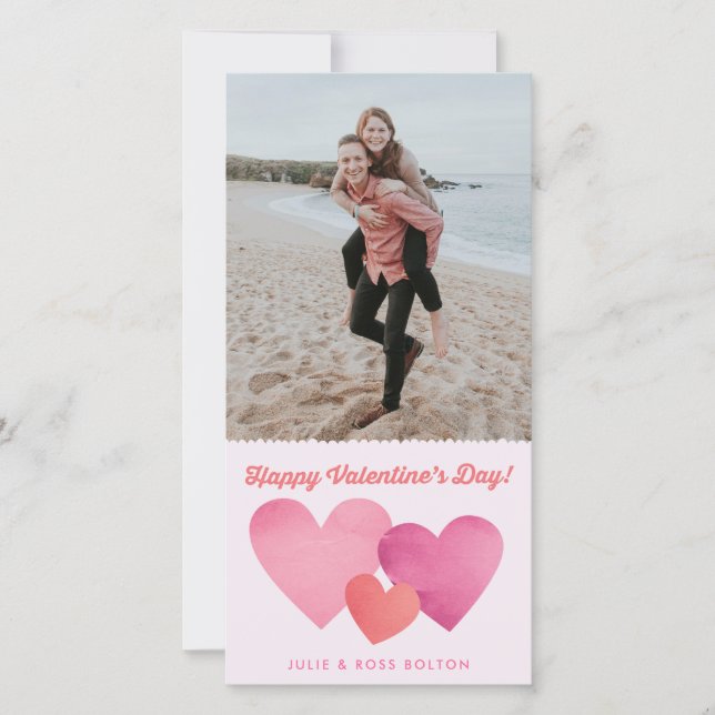 Paper Hearts Valentine's Day Photo Card (Front)