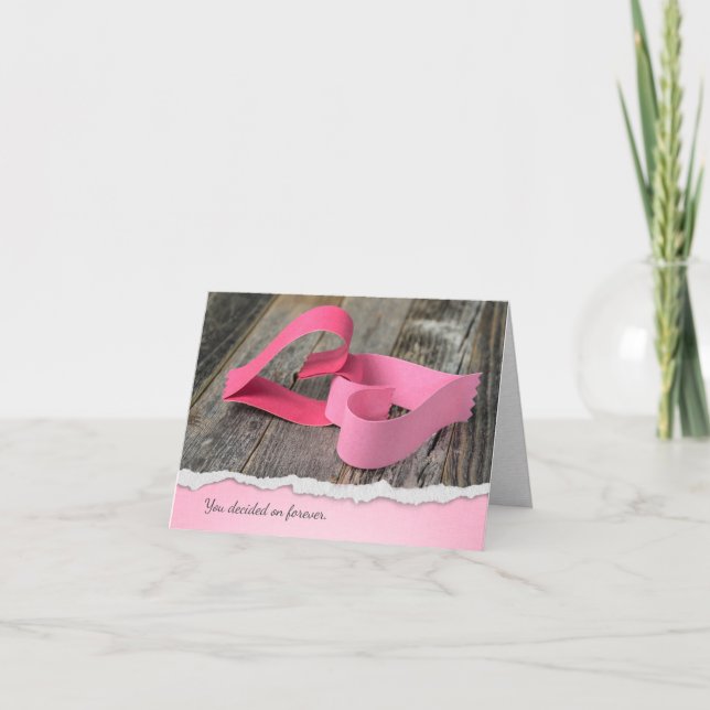 paper hearts with torn edge anniversary invitation (Front)