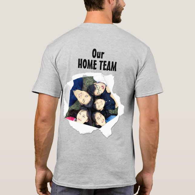 Paper Hole Add Your Family Photo Custom T-Shirt (Back)
