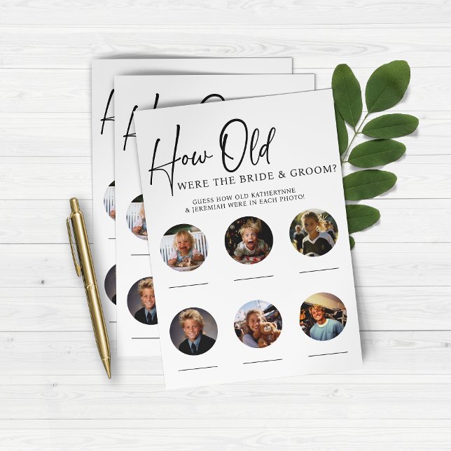 PAPER How Old Were Bride & Groom Reception Game (PAPER How Old Were the Bride and Groom Wedding Reception or Engagement Party Game)