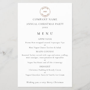 PAPER   Logo Company Christmas Party Menu