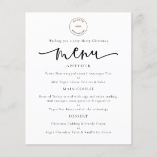PAPER Logo Script Corporate Christmas Party Menu