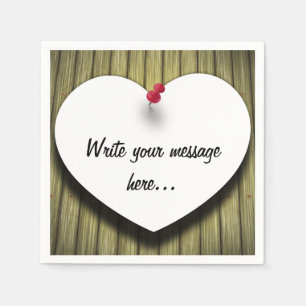 Paper Message Note Heart - Paper Napkin