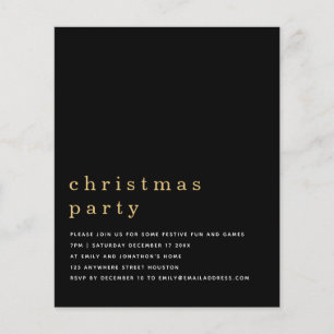 PAPER   Minimal Gold Black Christmas Party Invite