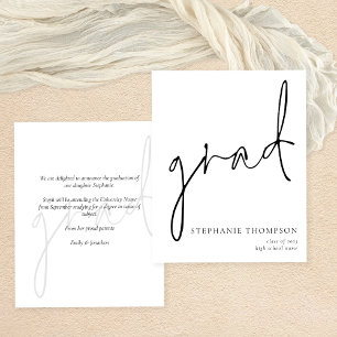 PAPER Modern Script Graduation Announcement 
