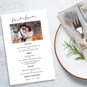 PAPER   Modern Script Photo Wedding Menu