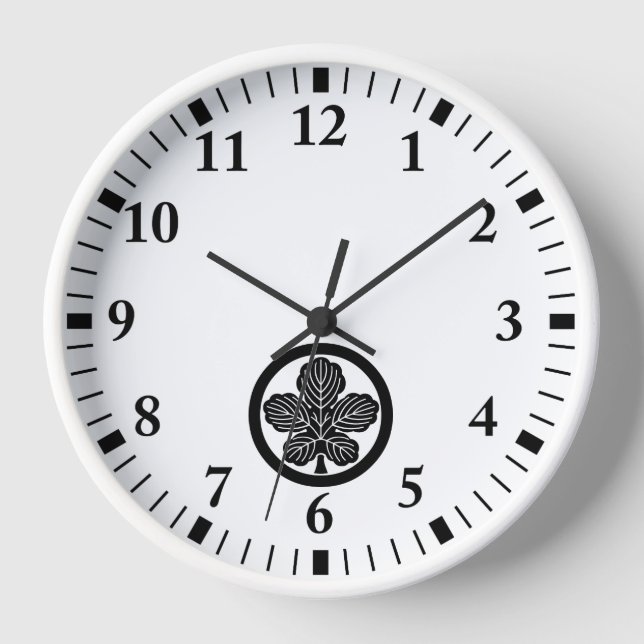 Paper mulberry leaf in circle wall clock (Front)