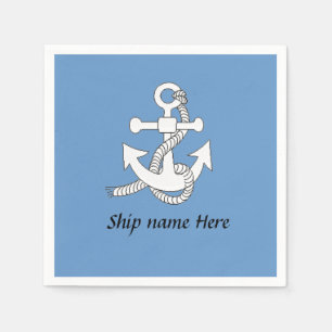 Paper Napkin - Anchor with Ship Name