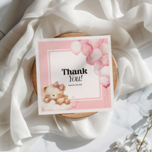 Paper Napkin Baby Shower Pink Girl