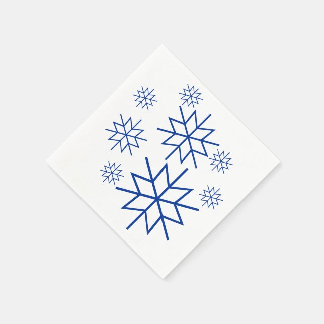 Paper Napkin - Blue Snowflakes (Corner)