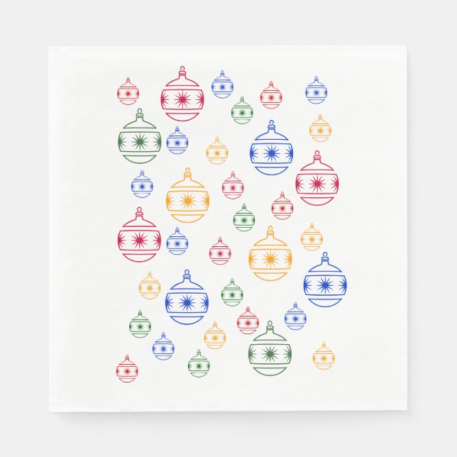 Paper Napkin - Christmas Tree Decorations (Front)