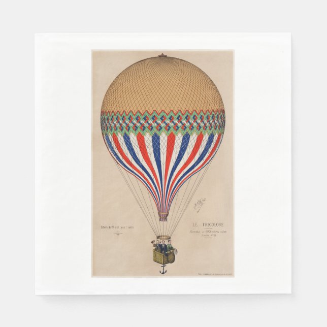PAPER NAPKIN : FRENCH FLAG THEMED BALLOON (Front)