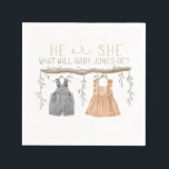 Paper Napkin, He or She, Baby shower,  Napkin<br><div class="desc">Gender reveal Party,  Gender Reveal Invitation,  He or She,  Baby Gender Reveal,  Bridal Shower,  Boy or Girl,  Gender Neutral Invite,  Welcome poster,  Thank you tag,  Thank you,  Party Favour,  Table setting,  Party supplies</div>
