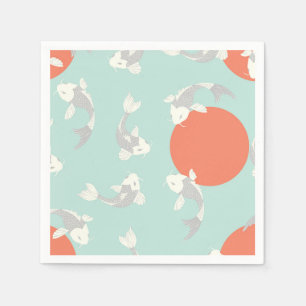 PAPER NAPKIN : JAPANESE STYLE : KOI FISH PATTERN 
