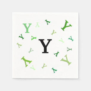 Paper Napkin - Jumbled Letters in Greens