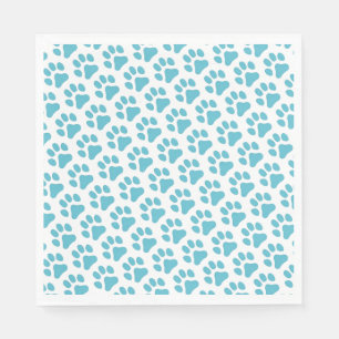 Paper Napkin Lt Blue Paw Prints