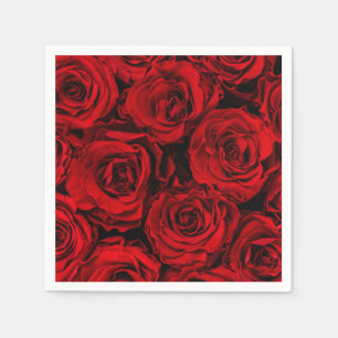 PAPER NAPKIN : RED ROSES : CUSTOMISABLE
