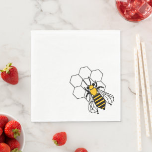 Paper Napkin - Single Yellow and Black Bee 