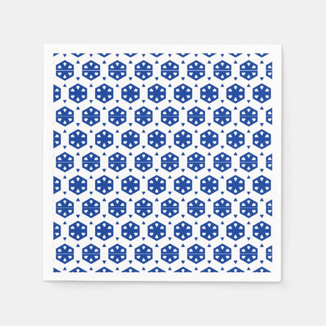 Paper Napkin - Stylized Flowers in Rows (Front)