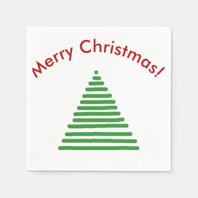 Paper Napkin - Stylized Tree with Curved Text (Front)