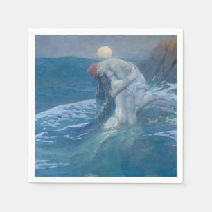 PAPER NAPKIN : THE MERMAID : HOWARD PYLE