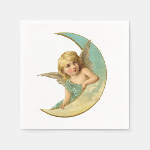 PAPER NAPKIN : VICTORIAN VICTORIAN  ANGEL AND MOON