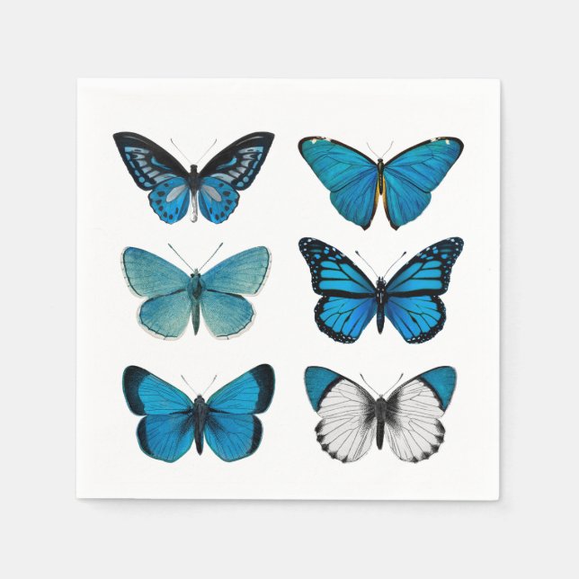 PAPER NAPKIN : VINTAGE BUTTERFLIES (Front)