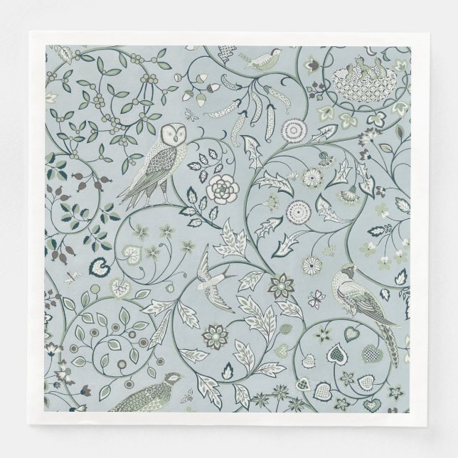 PAPER NAPKIN : WILLIAM MORRIS :OWL & PHEASANT (Front)