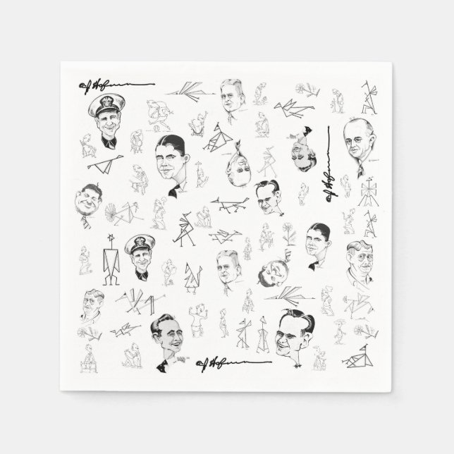 Paper napkin with Art Hofmann graphics (Front)