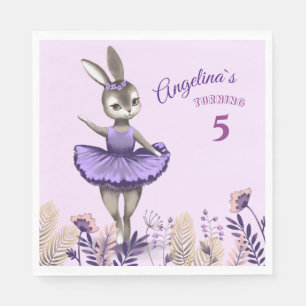 Paper napkin with cute a ballerina bunny.