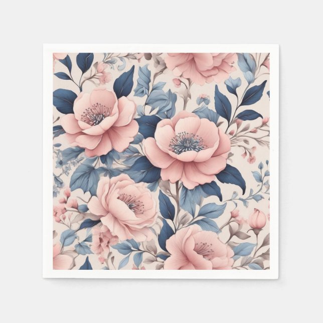 Paper napkin with flower design (Front)