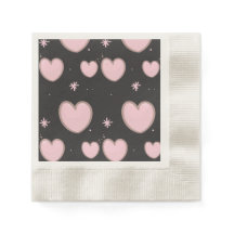 Paper Napkin with pink hearts