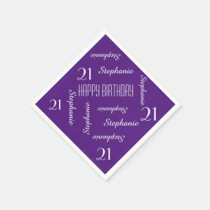 Paper Napkins, 21st Birthday Party Repeating Names Napkin