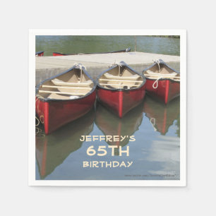 Paper Napkins 65th Birthday Party, Red Canoes
