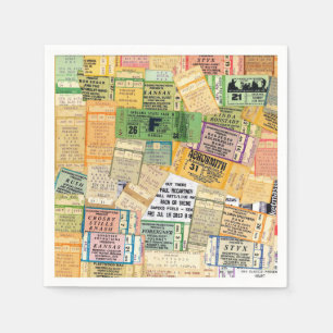 Paper Napkins 70s 80s Music Concert Tickets